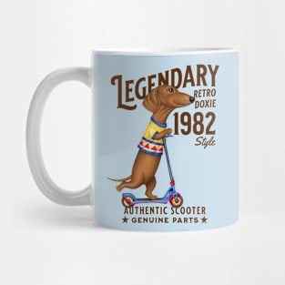 Dachshund Legendary Retro Scooter Mug